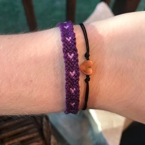 💗Purple and Pink Heart Friendship Bracelet💗